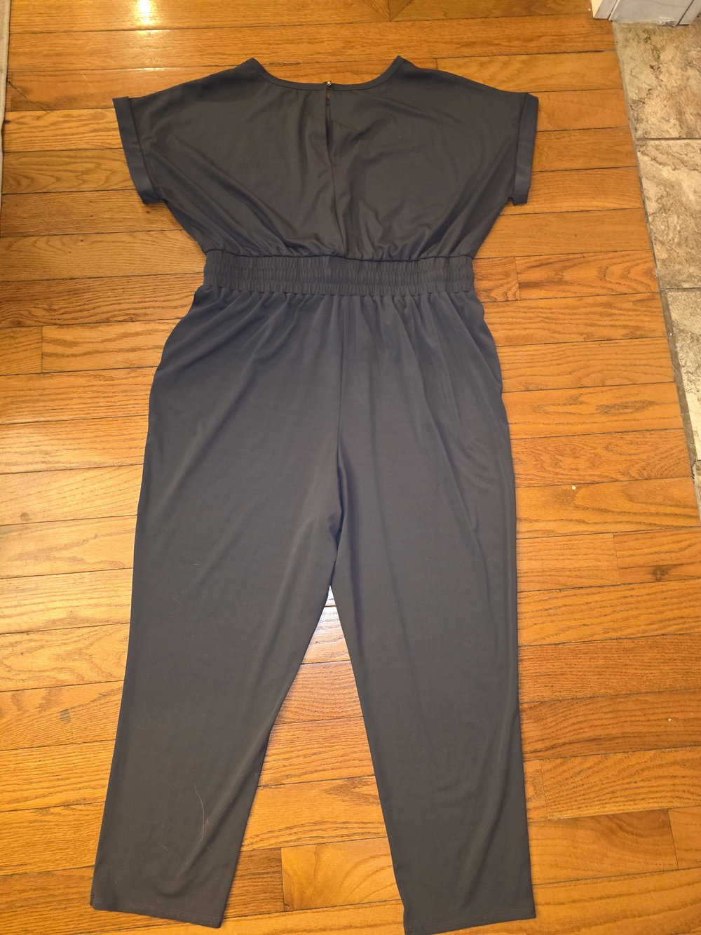 Maurices Dark Grey Short-Sleeve Jumpsuit - Picture 4 of 5